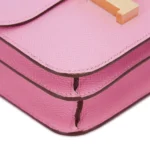 HERMèS Constance Mini 19 shoulder bag in Mauve Sylvestre Epsom leather with Rose Gold hardware